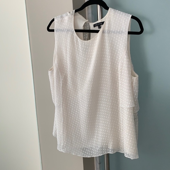 St. John Tops - St John white sleeveless silk top.